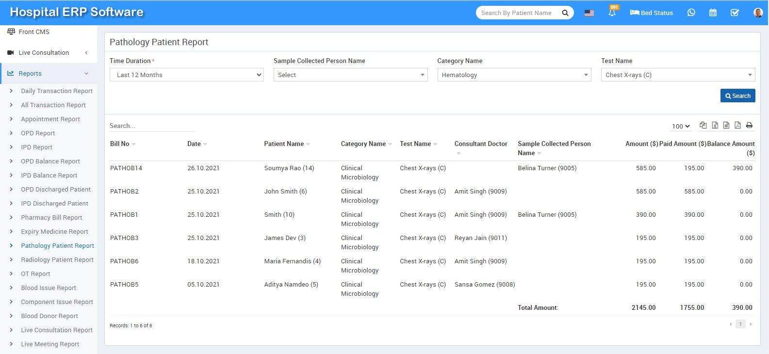 pathology patient report
