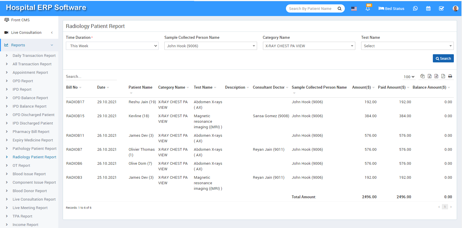 radiology patient reports